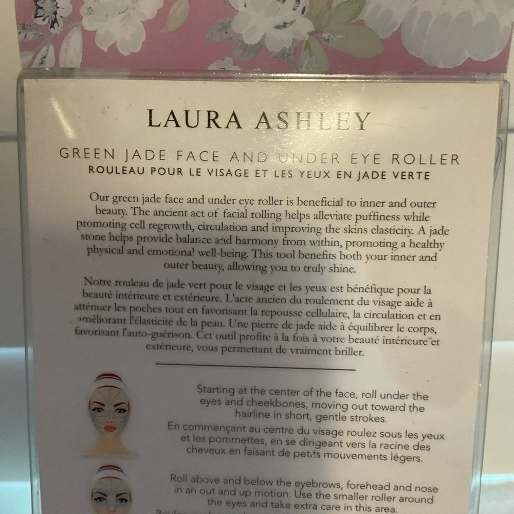 Laura Ashley Green Jade Facial and Eye Roller with Gold-Tone Hardware
